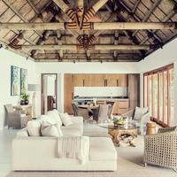 The living area of a luxury villa at Kokomo Private Island Fiji.